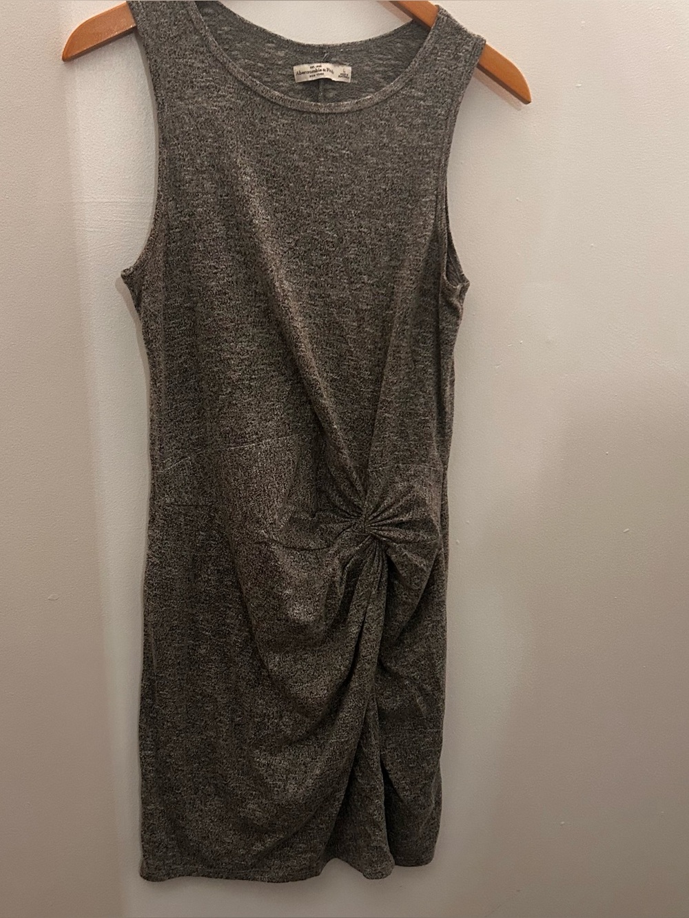 Abercrombie & Fitch Charcoal Twist-Front Sleeveless Dress